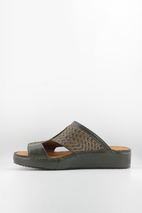 DFC Relax Men Woven Leather Slip-On Sandals